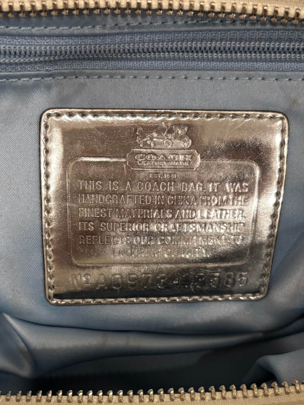 Coach Madison Op Art kat Sabrina Satchel Signature Tote Monogram Canvas Silver - Picture 7 of 10